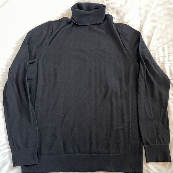 Express Men's Turtleneck Sweater | Black Merino Wool Blend - Picture 1 of 11